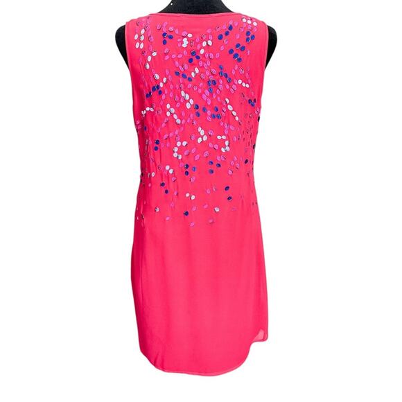 2/$25 Badgley Mischka Pink Embellished Shift Dress Girly Embroidered Size 6 - Picture 5 of 11